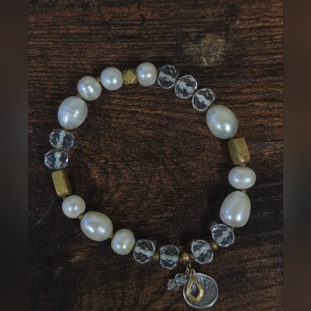 Silpada Down To Earth Pearl and Silver Bracelet